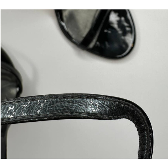 Stuart Weitzman $475 Nudistsong Strap Sandal 100mm Black Patent Leather Size 6 - Picture 13 of 14